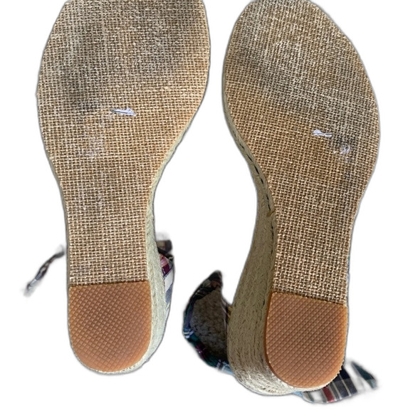Tommy Hilfiger Madras Plaid Wedge Espadrille Sandals Size 9M - Picture 4 of 8